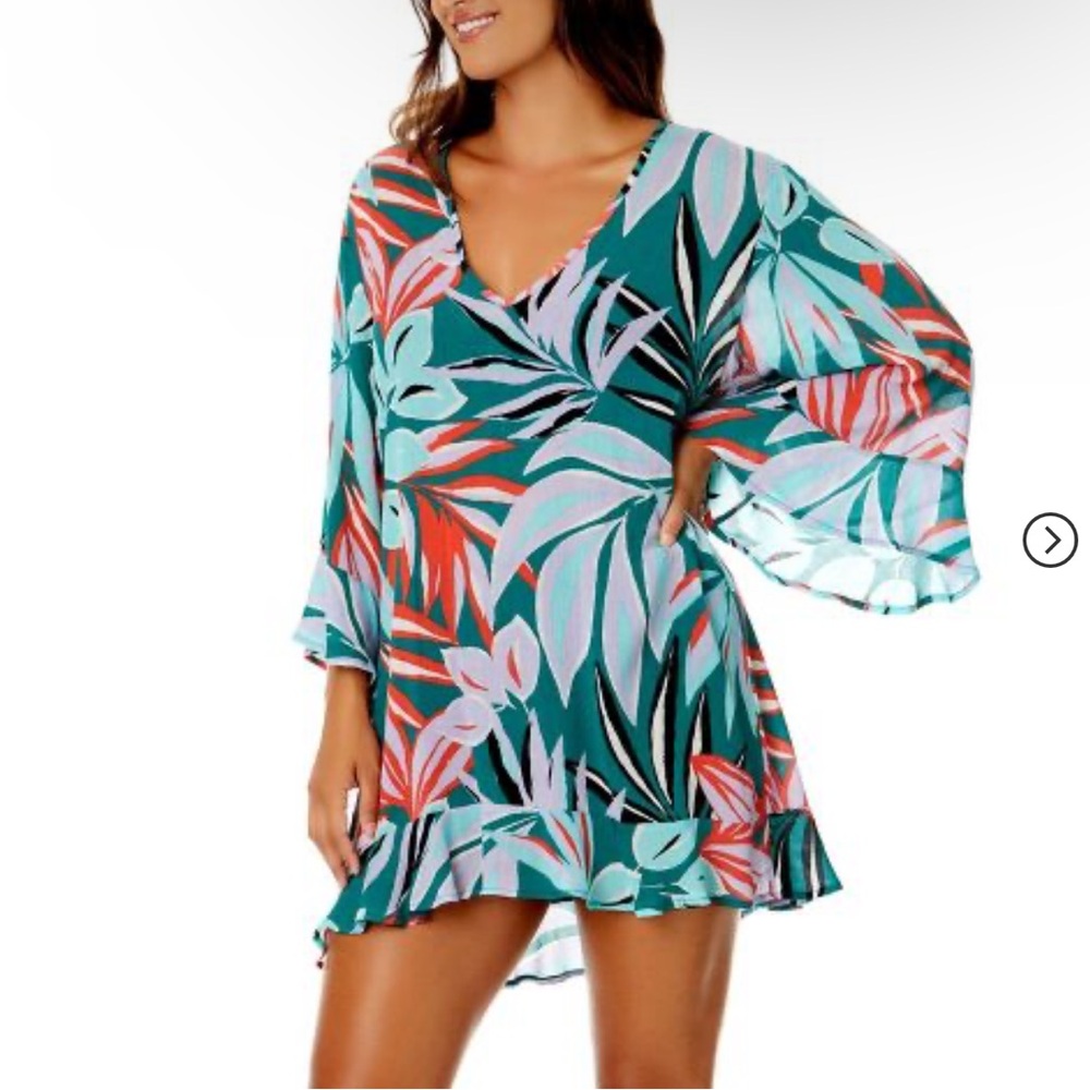 Anne Cole Tunic Coverup Tropical Print XL/XXL NWT